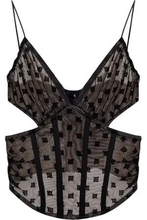 MISBHV Femme, Tops, Noir, Taille: 42 FR Top avec monogramme