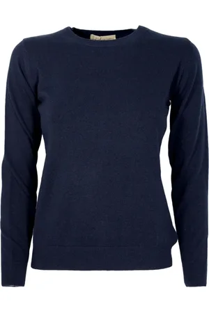 CASHMERE COMPANY Femme, Pulls, Bleu, Taille: 40 FR Pull Col Rond en Cachemire Doux Bleu