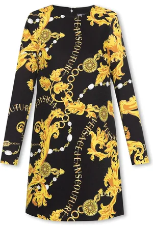 VERSACE Femme, Robes, Noir, Taille: 38 FR Robe à motifs