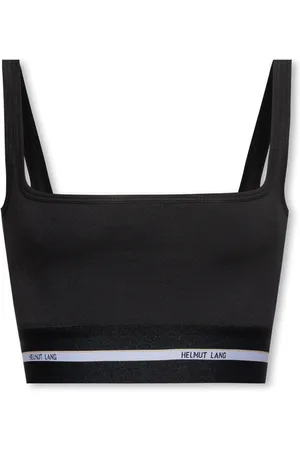 Helmut Lang Femme, Tops, Noir, Taille: 36 FR Crop top avec logo