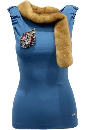 Dsquared2 Femme, Tops, Bleu, Taille: 38 FR Blouse sans manches