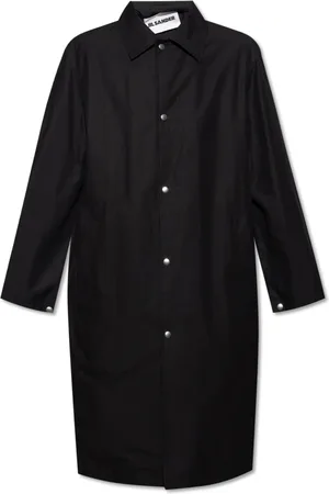 Jil Sander Homme, Manteaux, Noir, Taille: L Manteau en coton avec logo