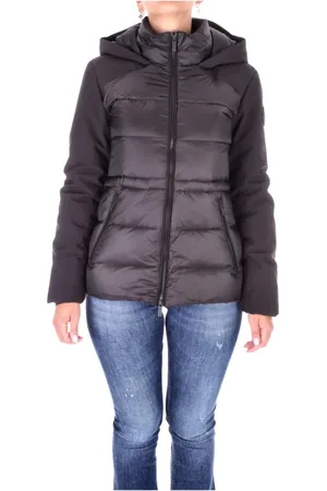 Woolrich Femme, Vestes, Noir, Taille: 42 FR Doudoune Noire avec Capuche Amovible