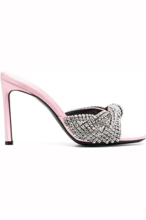 Sergio Rossi Femme, Chaussures, Gris, Taille: 39 EU Rose Pink Crystal Mules