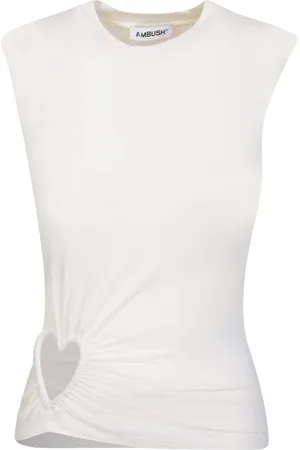 AMBUSH Femme, Tops, Blanc, Taille: 38 FR Haut Blanc Élégant Sans Manches