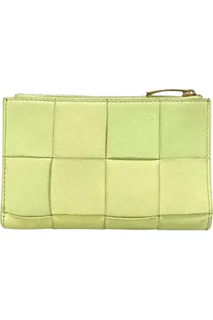 Bottega Veneta Femme, Pre-owned, Jaune, Taille: ONE Size Portefeuille Bottega Veneta Jaune en Cuir d`Occasion