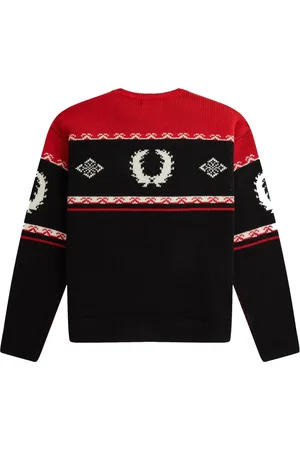 Fred Perry Homme, Pulls, Noir, Taille: M Saut à ski