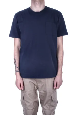 Aspesi Homme, Tops, Bleu, Taille: L T-shirt Bleu en Coton avec Poche Avant