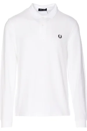 Fred Perry Homme, Tops, Blanc, Taille: XL Polo Classique à Manches Longues