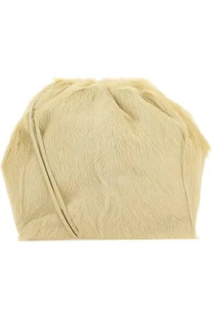 Jil Sander Femme, Sacs, Jaune, Taille: ONE Size Sac Seau Dumpling en Fourrure Crème
