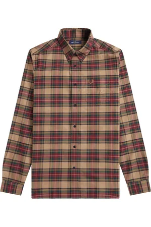 Fred Perry Homme, Chemises, Brun, Taille: M Chemise Oxford Tartan