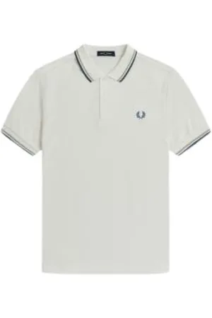 Fred Perry Homme, Tops, Blanc, Taille: 3XL Polo à Rayures Contrastées