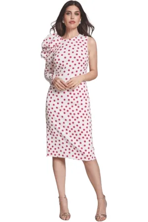 MOSKADA Femme, Robes, Blanc, Taille: 42 FR Robe asymétrique à pois - Taille 40