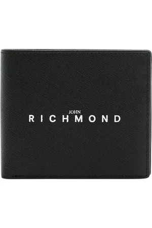 John Richmond Homme, Accessoires, Noir, Taille: ONE Size Portefeuille en cuir avec logo