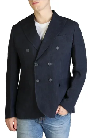 YES ZEE BY ESSENZA Homme, Vestes, Bleu, Taille: S Blazer Homme en Lin, Collection Printemps/Été