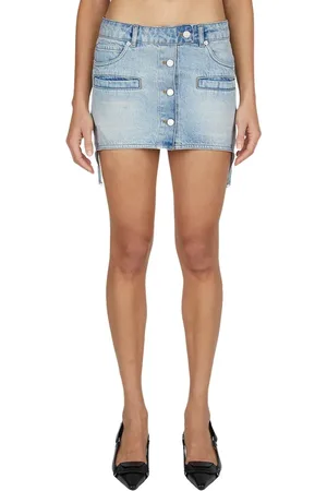 Courrèges Femme, Jupes, Bleu, Taille: 38 FR Jupe à Bretelles en Denim