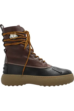 Moncler Homme, Chaussures, Brun, Taille: 41 EU Bottines en cuir à lacets
