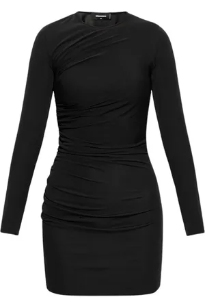 Dsquared2 Femme, Robes, Noir, Taille: 38 FR Mini-robe noire à manches longues