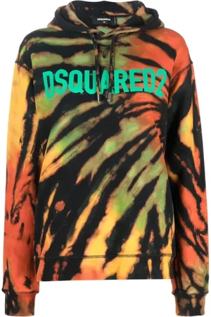 Dsquared2 Femme, Sweatshirts et sweats à capuche, Multicolore, Taille: 42 FR Sweat à Capuche en Coton à Imprimé Abstrait