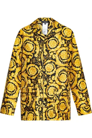 VERSACE Femme, Blouses et Chemises, Jaune, Taille: 42 FR Haut de pyjama en soie