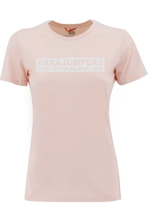 Parajumpers Femme, Tops, Rose, Taille: 36 FR T-shirt en coton à col rond