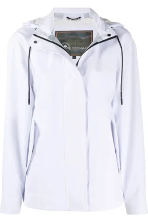 Moose Knuckles Femme, Vestes, Blanc, Taille: 40 FR Veste Blanche avec Logo Élégant