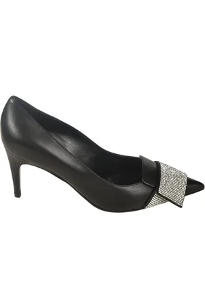 Sergio Rossi Femme, Chaussures, Noir, Taille: 39 1/2 EU Chaussures plates noires de