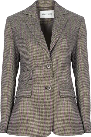 Silvian Heach Femme, Vestes, Gris, Taille: 40 FR Veste Cintrée avec Boutons Logo