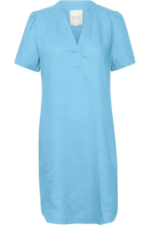 Part Two Femme, Robes, Bleu, Taille: 34 FR Robe d`été courte en lin