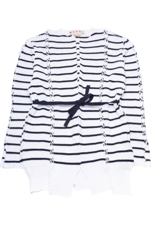 Marni Femme, Pulls, Blanc, Taille: 36 FR Cardigan en coton rayé