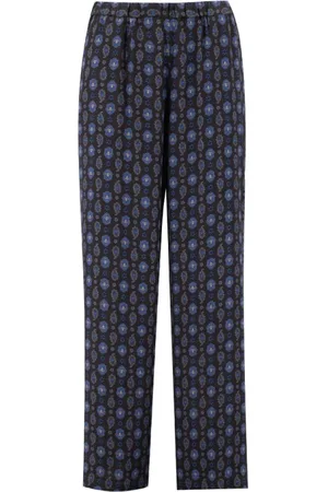 Aspesi Femme, Pantalons, Bleu, Taille: 36 FR Pantalon en cuir à imprimé pyjama