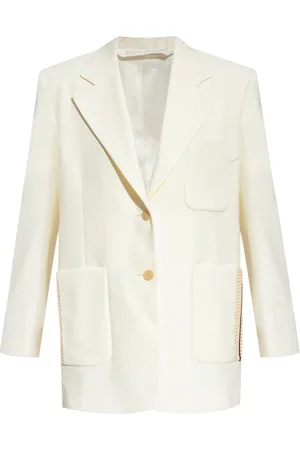 Palm Angels Femme, Vestes, , Taille: 36 FR Blazer Crème avec Poches
