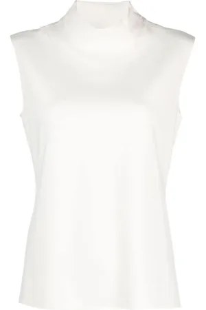 THEORY Femme, Tops, , Taille: 36 FR T-shirt sans manches en jersey stretch ivoire à col roulé