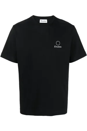 Etudes Homme, Tops, Noir, Taille: L T-shirt en Coton Biologique avec Logo