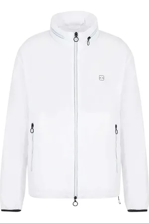 Armani Exchange Homme, Vestes, Blanc, Taille: M Manteau blanc coupe-vent avec capuche amovible