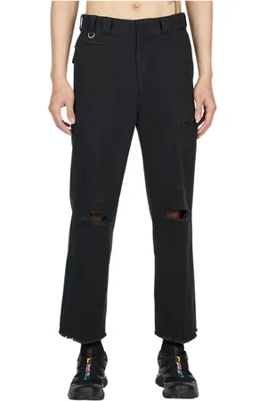 UNDERCOVER Homme, Pantalons, Noir, Taille: L Pantalon en coton déchiré