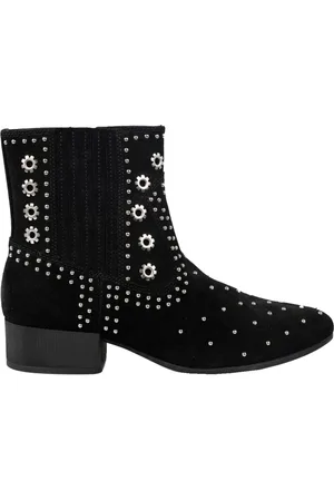 Geox Femme, Chaussures, Noir, Taille: 36 EU Bottines élégantes avec fermeture éclair et ornements métalliques