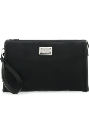 Dolce & Gabbana Homme, Sacs, Noir, Taille: ONE Size Pochette en tissu noir, Modèle élégant