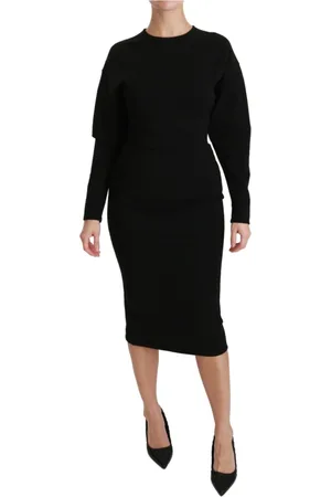 Dolce & Gabbana Femme, Robes, Noir, Taille: 36 FR Robe Bodycon Sheath Midi Stretch Noire