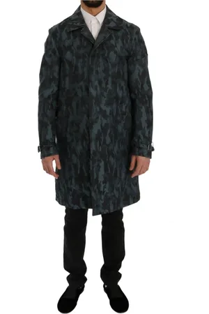 Dolce & Gabbana Homme, Manteaux, Gris, Taille: M Trench Camouflage