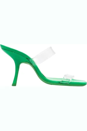 By Far Femme, Chaussures, Vert, Taille: 41 EU Mules Clara vertes, Élevez votre style