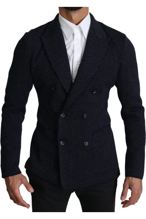 Dolce & Gabbana Homme, Vestes, Bleu, Taille: L Blazer sophistiqué à double boutonnage à pois