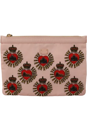 Dolce & Gabbana Femme, Sacs, Rose, Taille: ONE Size Pochette Rose Devotion Heart en Nylon