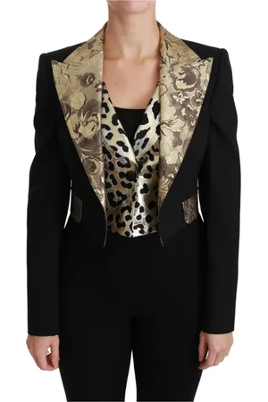 Dolce & Gabbana Femme, Vestes, Noir, Taille: 36 FR Veste en Laine Jacquard Noire avec Gilet