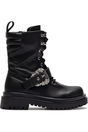 VERSACE Femme, Chaussures, Noir, Taille: 38 EU Bottines Noires pour Femmes avec Talon de 5 cm