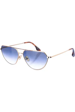 Victoria Beckham Femme, Accessoires, Bleu, Taille: ONE Size Lunettes de soleil, Style rectangulaire or-Havana