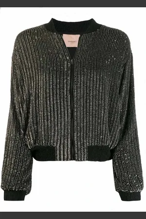 Twin-Set Femme, Vestes, Noir, Taille: 36 FR Blouson bombardier