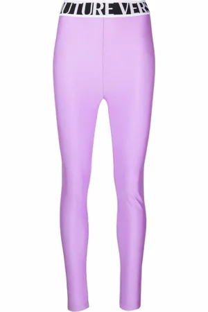 VERSACE Femme, Pantalons, Violet, Taille: 36 FR Leggings avec taille élastique