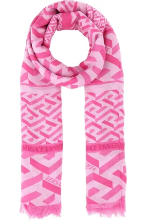 VERSACE Femme, Accessoires, Rose, Taille: ONE Size Écharpe en Mélange Modal Imprimé