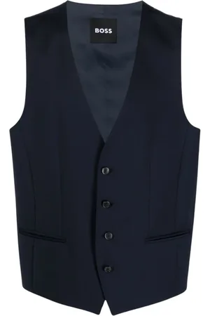 HUGO BOSS Homme, Costumes, Bleu, Taille: M Ensemble Gilet Assorti